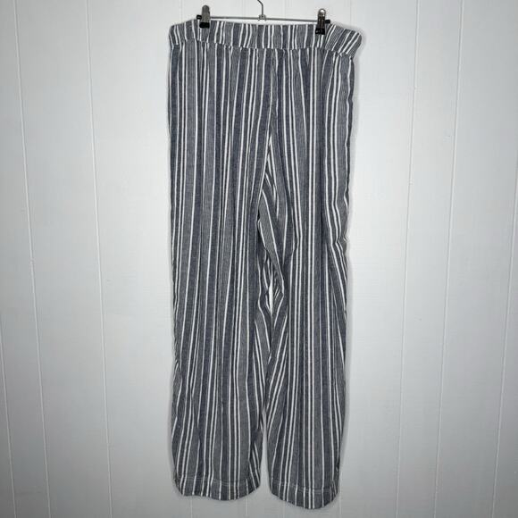 Lane Bryant Women’s Linen Blend Wide Leg Pants Blue Striped Size 20L - Picture 2 of 6